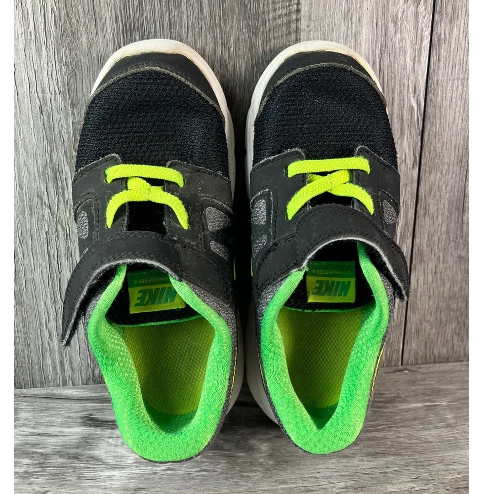 Nike Downshifter 6 Toddler Shoes Black Volt Green 684981-005 Size 10C